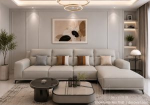 Sofa Da Góc L Hiện Đại 1167T