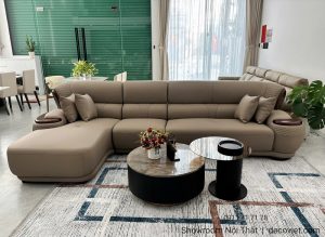 Sofa Gỗ Tự Nhiên Bọc Da 1152T